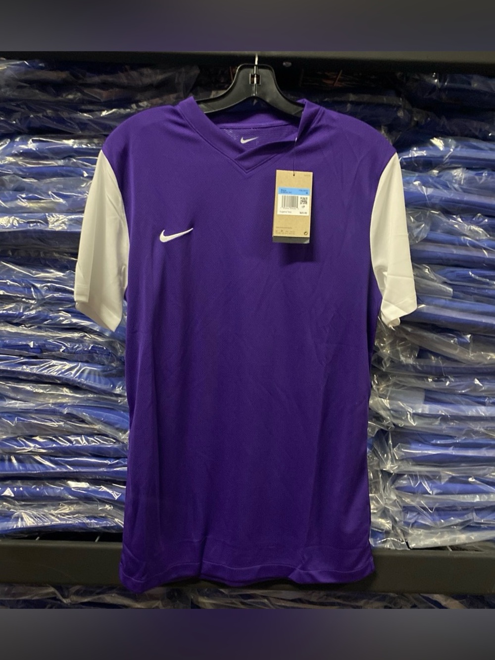 Nike Dri-FIT Tiempo Premier Soccer Jersey Purple White Men’s Medium DH8044-547